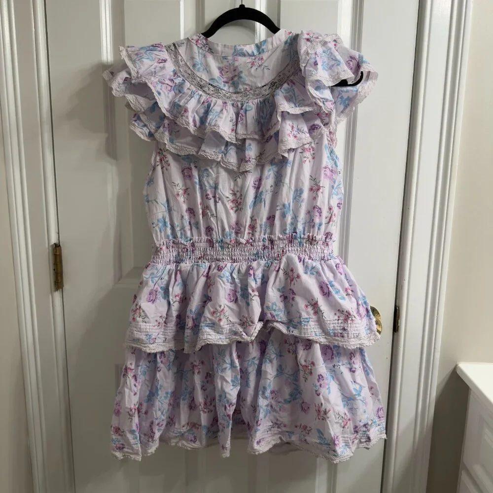 LoveShackFancy x Target LSF Light Purple Lou Mini Sun Dress 100% Cotton L Large - Picture 10 of 16